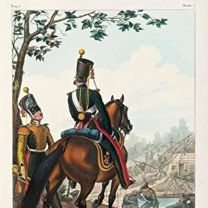 Under Officerr of the Cavalry Pioneer Squadron, 1830-1840s. Artist: Belousov, Lev Alexandrovich (1806-1864)