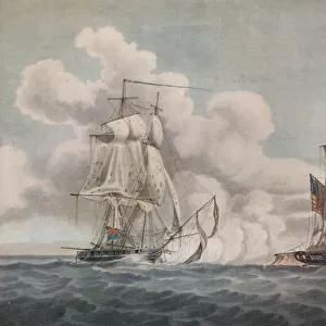 Packet Boat and Privateer, c1819. Artist: Nicholas Pocock