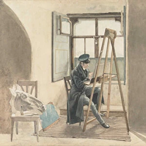 The painter Johann Adam Klein (1792-1875) before His Easel, 1818. Creator: Erhard