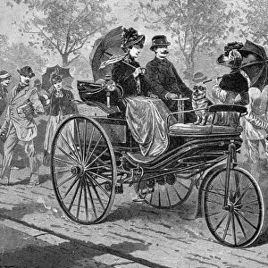 Petrol-driven car by Benz & Co. capable of 16 km per hour, c1890s