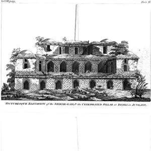 Picturesque Elevation of the Shikar Gah and the Celebrated Pillar at Delhi, June 1797 (1799)