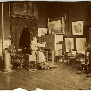 Pierre Puvis de Chavannes (1824-1898) in his workshop, c. 1890