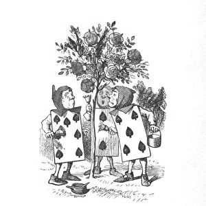 The Playing cards painting the Rose Bushes, 1889. Artist: John Tenniel