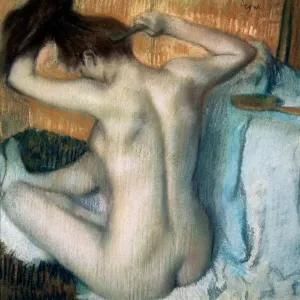 Woman Combing Her Hair Print, 1886 Woman Combing Her Hair Print, 1886