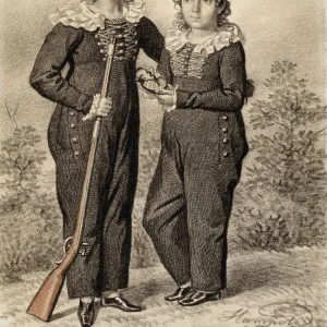 Portrait of Alexander and Alexei Dondukov-Korsakov, End of 1820s-Early 1830s. Creator: Hampeln