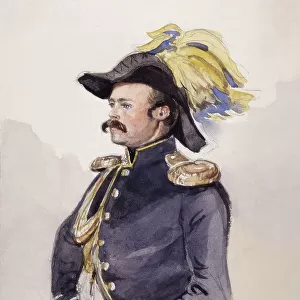 Portrait of Bror Cederström in uniform. (c1850s). Creator: Fritz von Dardel