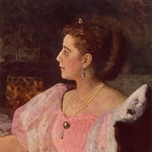 Portrait of Mme Golovina, 1896, (1965). Creator: Il ya Repin