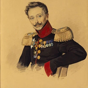 Portrait of Prince Fyodor Fyodorovich Gagarin (1786-1863), 1830s. Artist: Hampeln, Carl, von (1794-after 1880)