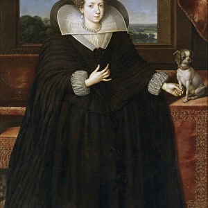 Portrait of Queen Elisabeth of France (1602-1644), Queen consort of Spain. Artist: Pourbus, Frans, the Younger (1569-1622)