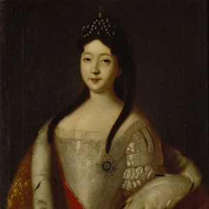 Portrait of the Tsesarevna Anna Petrovna of Russia (1708-1728), the daughter of Emperor Peter I of Russia, 1725. Artist: Caravaque, Louis (1684-1754)