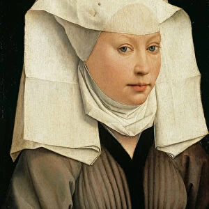 Portrait of a Woman with a Winged Bonnet, c. 1440. Artist: Weyden, Rogier, van der (ca. 1399-1464)
