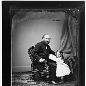 President James A. Garfield and daughter, between 1865 and 1880. Creator: Unknown