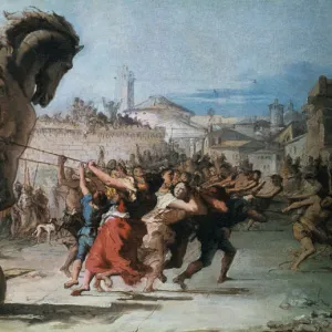 The Procession of the Trojan Horse into Troy, c1760. Artist: Giovanni Battista Tiepolo