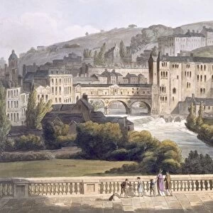 Pulteney Bridge, pub. 1806. Creator: John Claude Nattes (1765-1822)