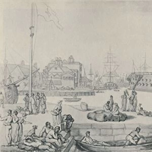The Quay, Blackwall Docks, 1810, (1920). Artist: Thomas Rowlandson