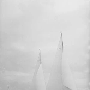 The racing yachts Astra and Endeavour, 1936. Creator: Kirk & Sons of Cowes