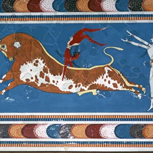 Reconstruction of the Bull-leaping fresco from the Minoan Royal palace at Knossos