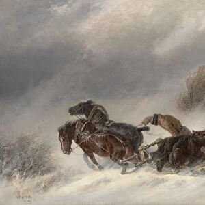 Returning from a Bear Hunt, 1881. Artist: Sverchkov, Nikolai Yegorovich (1817-1898)