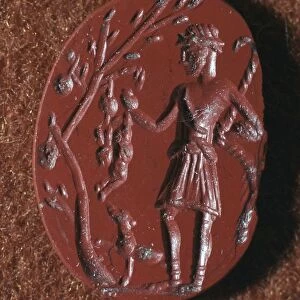 Roman intaglio gem of British deity Cocidus as Silvanus the Hunter, 2nd century BC