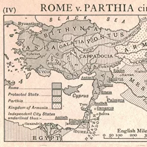 Rome v. Parthia, circa 50 B. C. c1915. Creator: Emery Walker Ltd