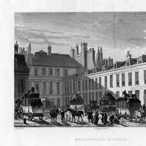 Royal courier service, Paris, France, 1829. Artist: J Davis