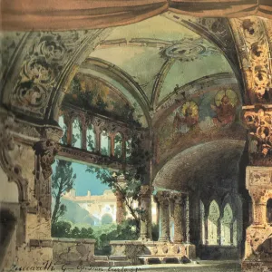 Set design for the Opera Don Carlos by Giuseppe Verdi. Milano, Teatro alla Scala, 1. 10. 1884, 1884