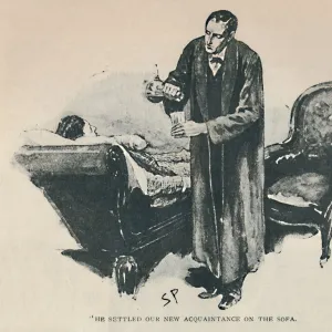 He Settled Our New Acquaintance On The Sofa, 1892. Artist: Sidney E Paget