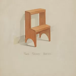 Shaker Two-step Bench, c. 1936. Creator: Lawrence Foster