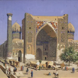 The Sherdar Madrasah at the Registan Square in Samarkand, 1869-1870. Artist: Vereshchagin, Vasili Vasilyevich (1842-1904)