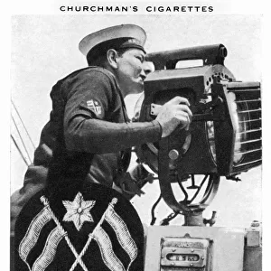 Signalman using 20 Signalling Projector, 1937. Artist: WA & AC Churchman
