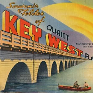Souvenir Folder of Quaint Key West Fla. - New Highway, c1940s