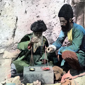 Spice seller, Royal Palace, Tehran, c1890