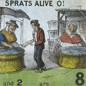 Sprats Alive O!, Cries of London, c1840. Artist: TH Jones