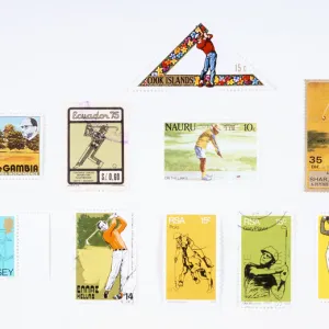 Stamps from various countries, with golfing theme, 20th century