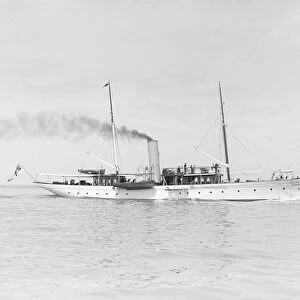 Steam yacht Minona under way, 1913. Creator: Kirk & Sons of Cowes