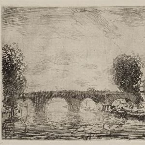 Sunset at Pont Marie, 1890. Creator: Auguste Louis Lepere (French, 1849-1918)