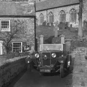 Talbot 14/45 Tourer Print, Pack Horse Bridge, Altarnun, Cornwall c1930 Talbot 14/45 Tourer Print, Pack Horse Bridge, Altarnun, Cornwall c1930