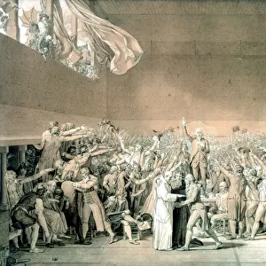 Tennis Court Oath, June 20 1789, Paris (1791). Artist: Jacques-Louis David