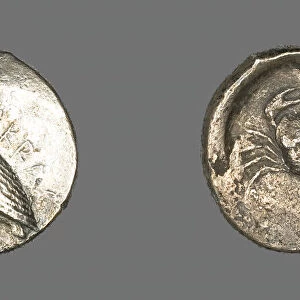 Tetradrachm (Coin) Depicting an Eagle, 472-413 BCE. Creator: Unknown