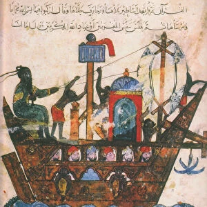 Trading ship. Miniature from al-Hariris Maqamat, 1237. Artist: Anonymous