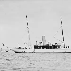 Unknown steam yacht at anchor. Creator: Kirk & Sons of Cowes