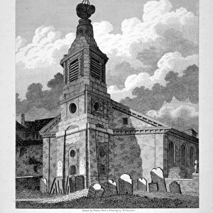 View of the Church of St Anne, Soho, across the graveyard, London, 1810