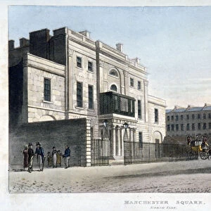 View of the north side of Manchester Square, Marlebone, London, 1813