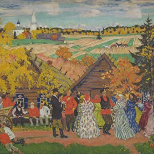 Village festival, 1924. Artist: Kustodiev, Boris Michaylovich (1878-1927)