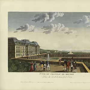 Vue du château de Meudon, prise du côté de la principale entrée, 1817-1824. Creator: Courvoisier-Voisin, Henri (1757-1830)