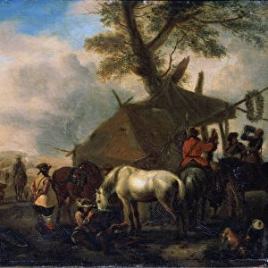 The Watering Place, 17th century. Artist: Philips Wouwerman