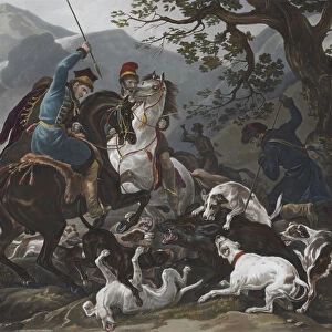 The Wild Boar Hunting in Poland, 1830s