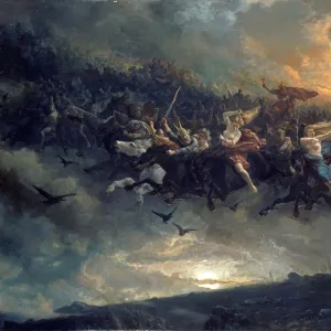 The wild Hunt of Odin, 1872. Creator: Arbo, Peter Nicolai (1831-1892)