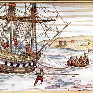 Willem Barents ship among the Arctic ice, 1594-1597