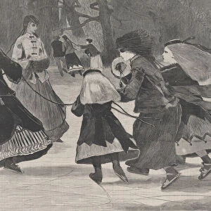 Winter - A Skating Scene (Harpers Weekly, Vol. XII), January 25, 1868. Creator: Unknown